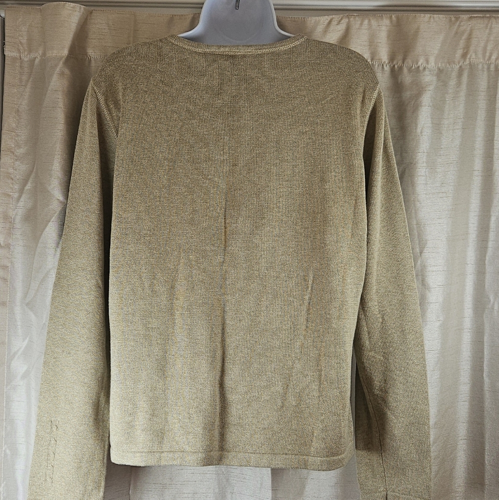 NWOT Liz Claiborn cream tan lace cardigan sweater Womens Large - Picture 3 of 7